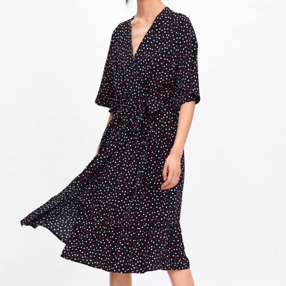 ZARA Polka Dot Wrap Dress